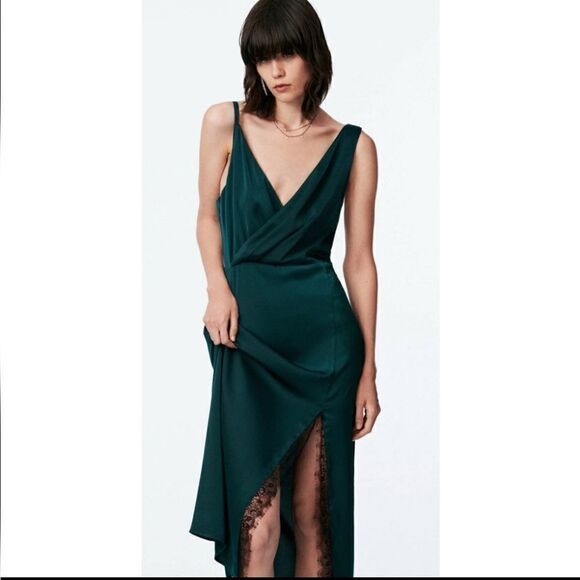 Zara Satin Lace Slip Dress - Picture 1 of 9
